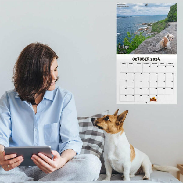 Calendrier 2024, Chiens caca dans de beaux endroits Calendrier